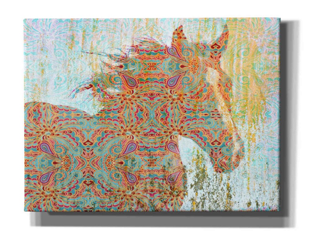 Epic Graffiti 'Pattern Horse' by Irena Orlov, Giclee Canvas Wall Art