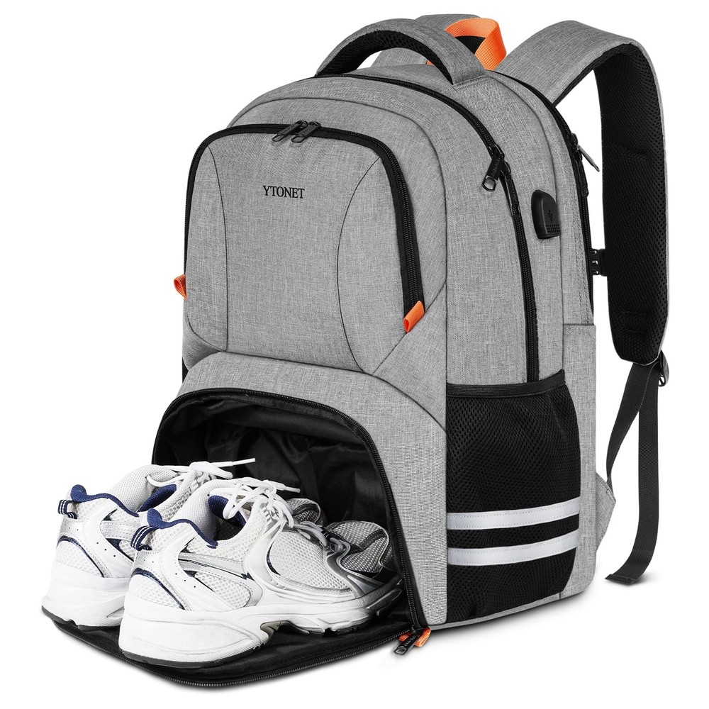 Men Women Gym Backpack with Shoe Compartment Water Resistant