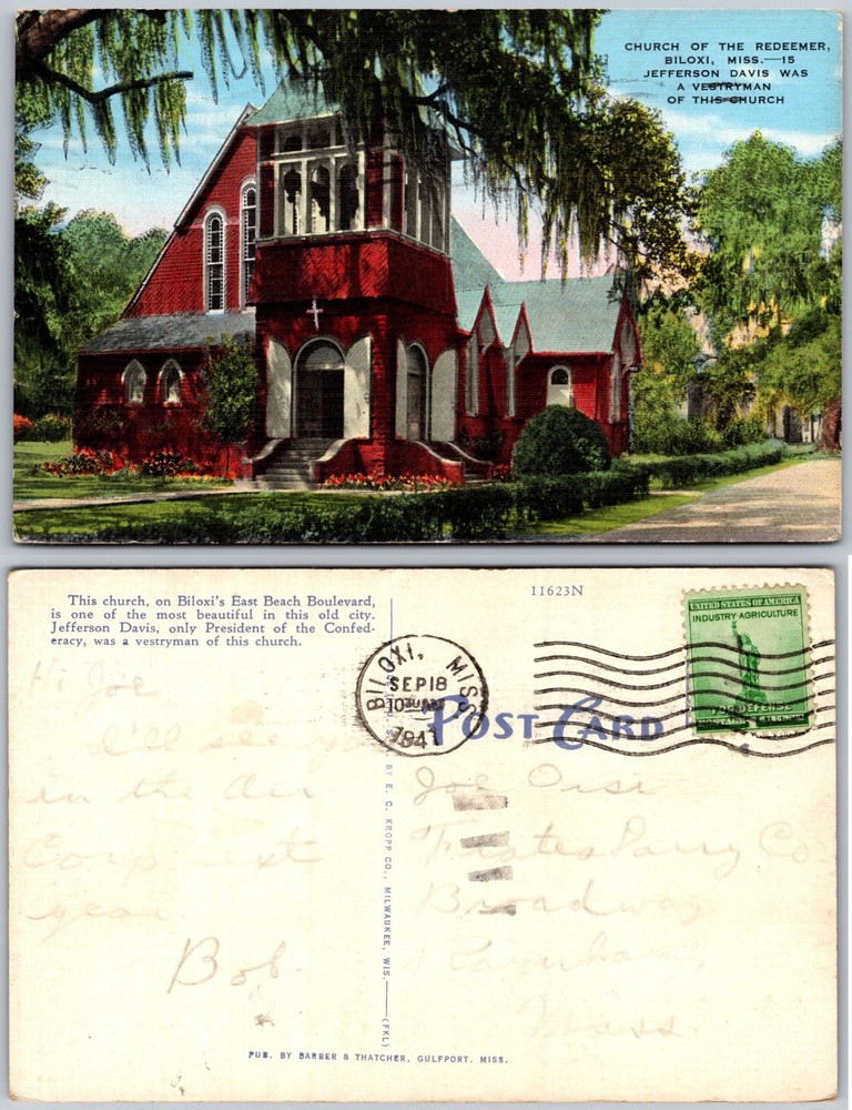 Church of the Redeemer Biloxi Mississippi Postcard