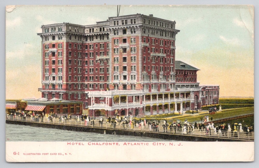Hotel Chalfonte Atlantic City NJ 1908 Postcard Boardwalk Vintage
