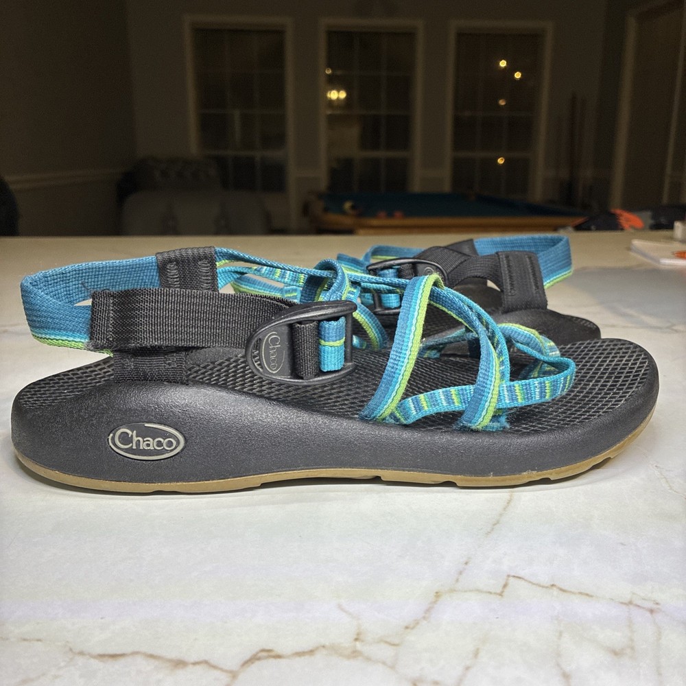 Chaco ZX2 Yampa River Blue Green Hiking Sport Sandals Size 9 Womens Strappy Toe