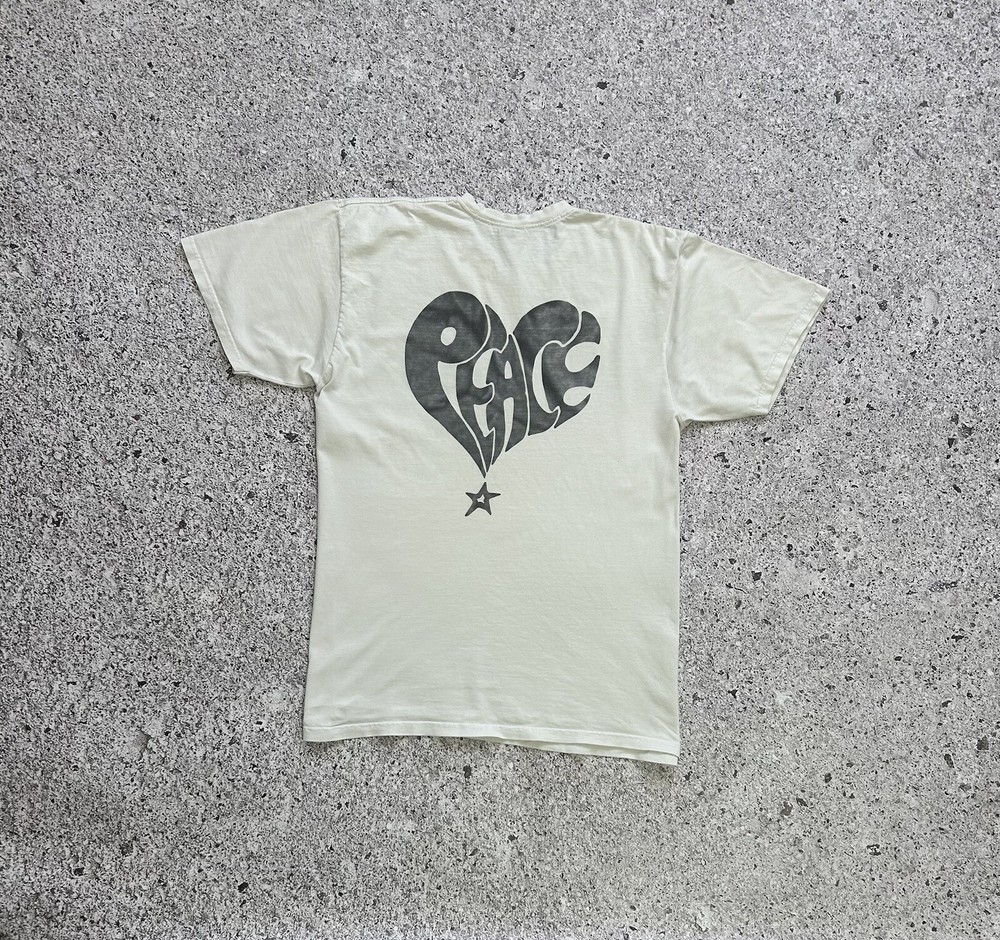 Vintage Stussy Peace Hype Y2K Skategang Retro Men’s White T-Shirt Size L