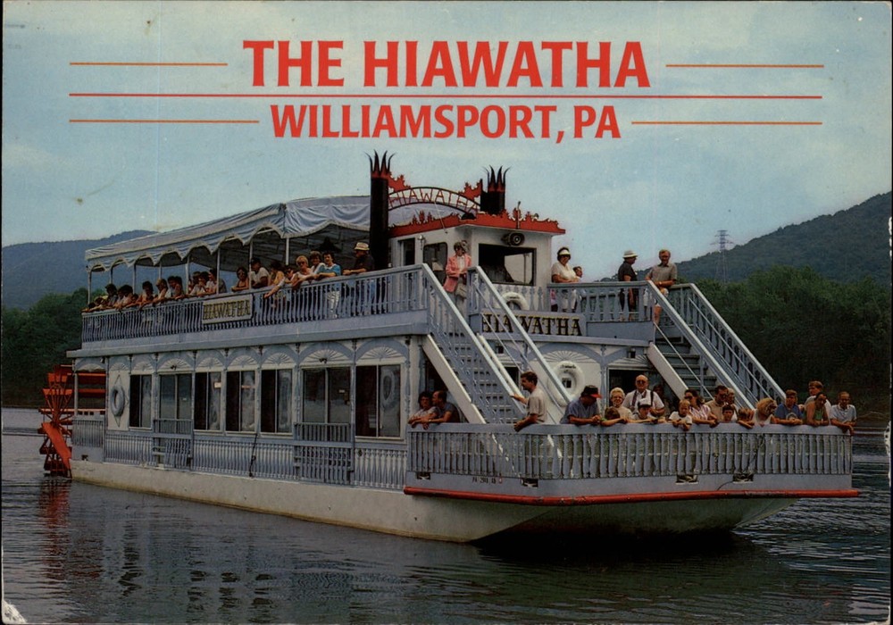 Pennsylvania Williamsport Hiawatha Riverboat Susquehanna River  postcard sku521