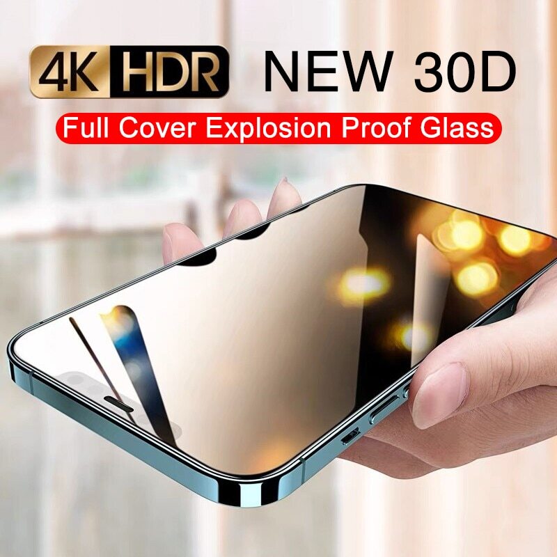 2PCS Privacy Clear Tempered Glass Screen Protector for iPhone 15 14 13 Pro Max