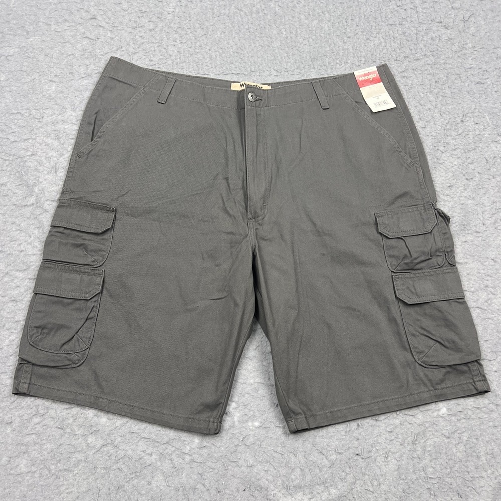 NEW Wrangler Authentics Cargo Shorts Men's 40 Gray Twill Utility Chore Work  NWT