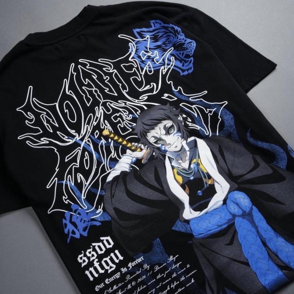 Darc Sport x Demon Slayer x Kaigaku Premium Black T-Shirt LARGE