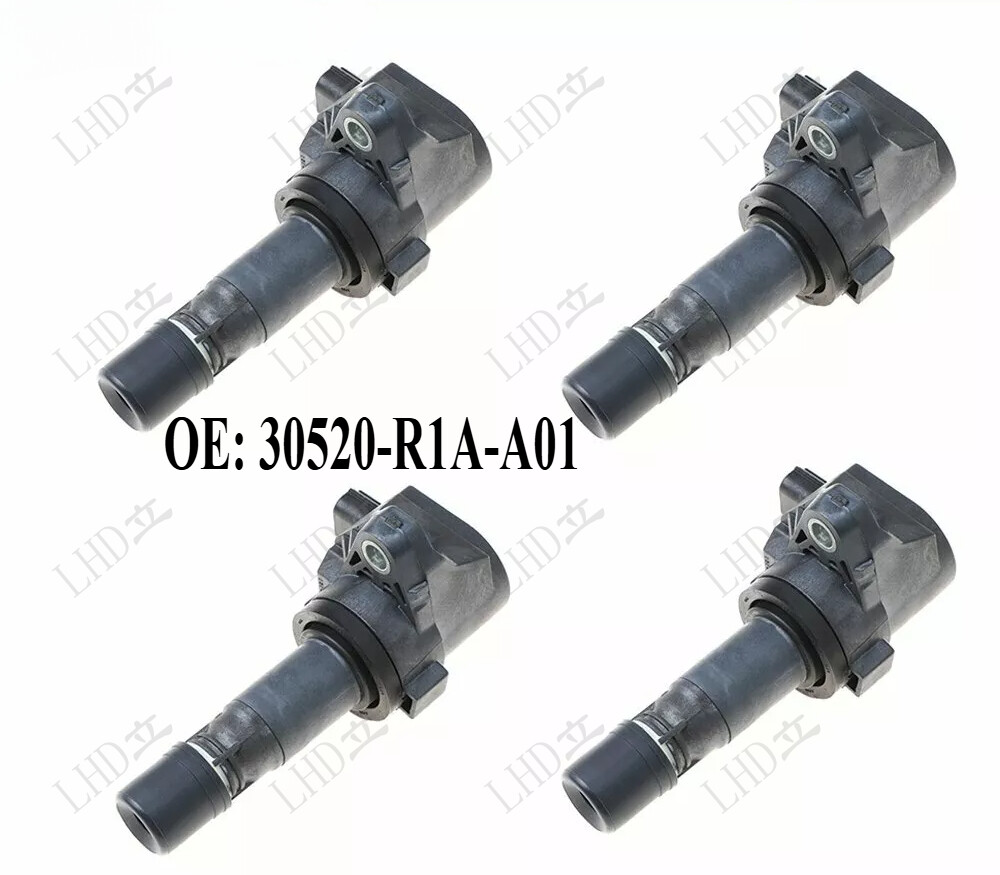 4PCS Ignition Coil Spark Plug 30520-R1A-A01 For Honda Civic 1.8L 2012-2015