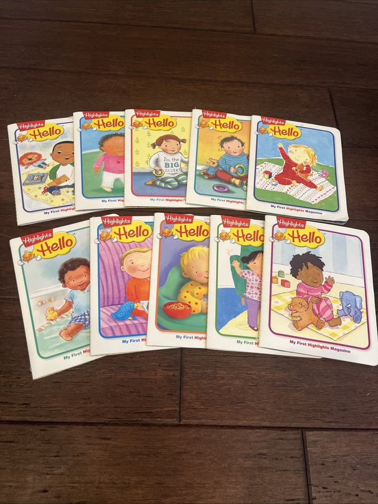 Highlights HELLO My First Magazine Lot of 10 Wipe Clean Pages & String Bound