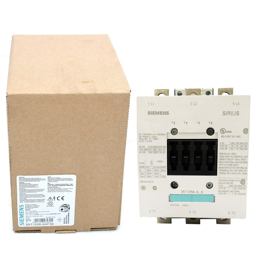 New In Box SIEMENS 3RT1056-6AF36 3RT10566AF36 Contactor 3 Pole