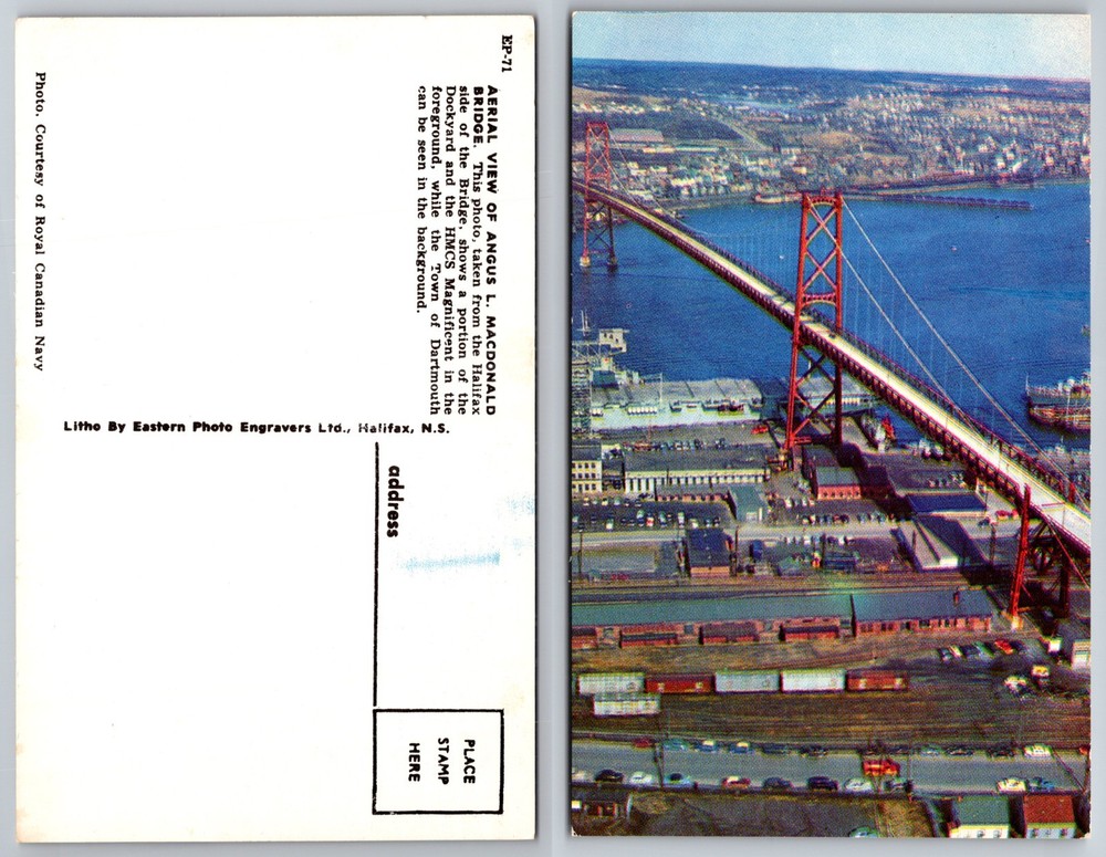 Angus L Macdonald Bridge Halifax Canada Postcard