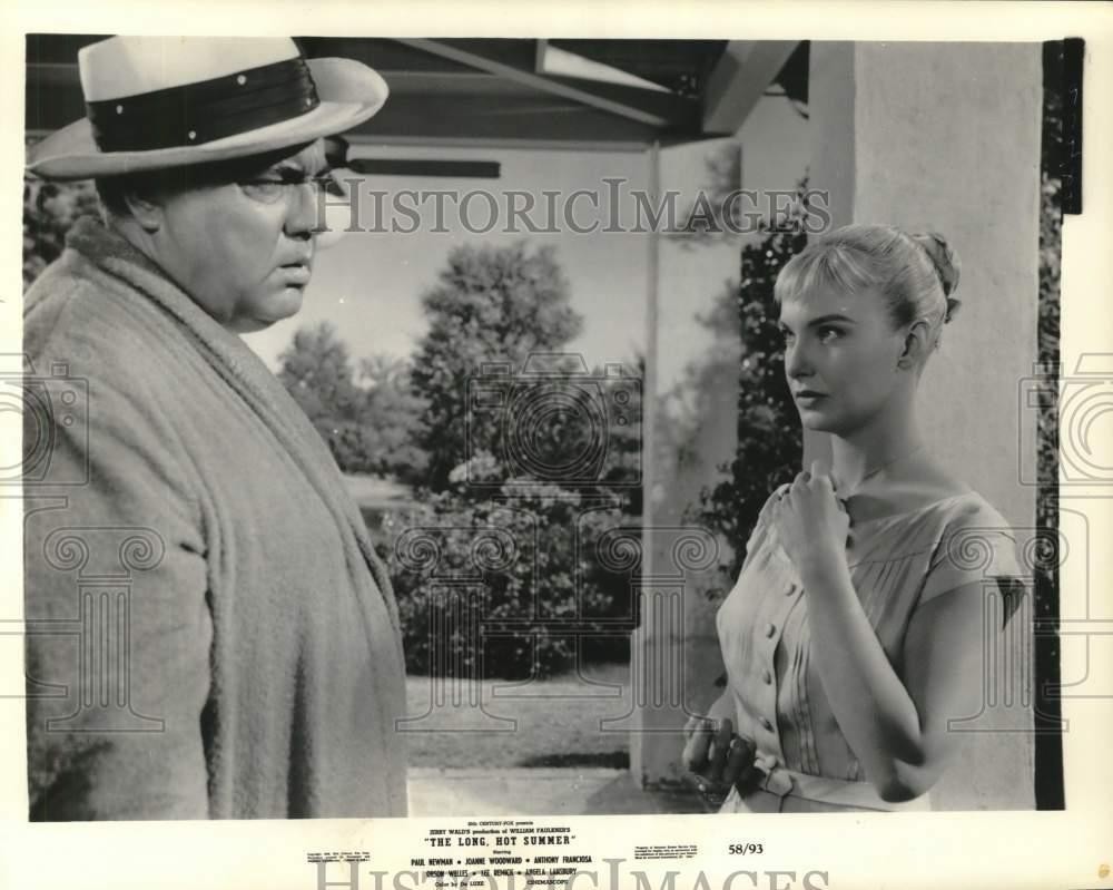 1958 Press Photo Orson Wells and Joanne Woodward star in 