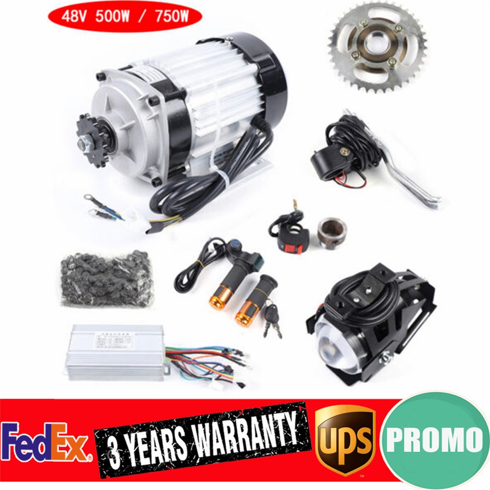 48V 500W/750W Electric Brushless Geared Motor Kit For E-Tricycle Rickshaw Bikes