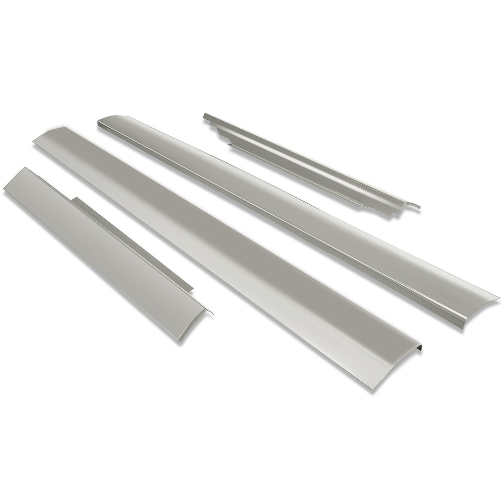Fit 96-18 Chevrolet Express GMC Savana Grey Slip-On Outer Rocker Panel PairStamped Steel Slip On Rocker Panel; Primered Finish