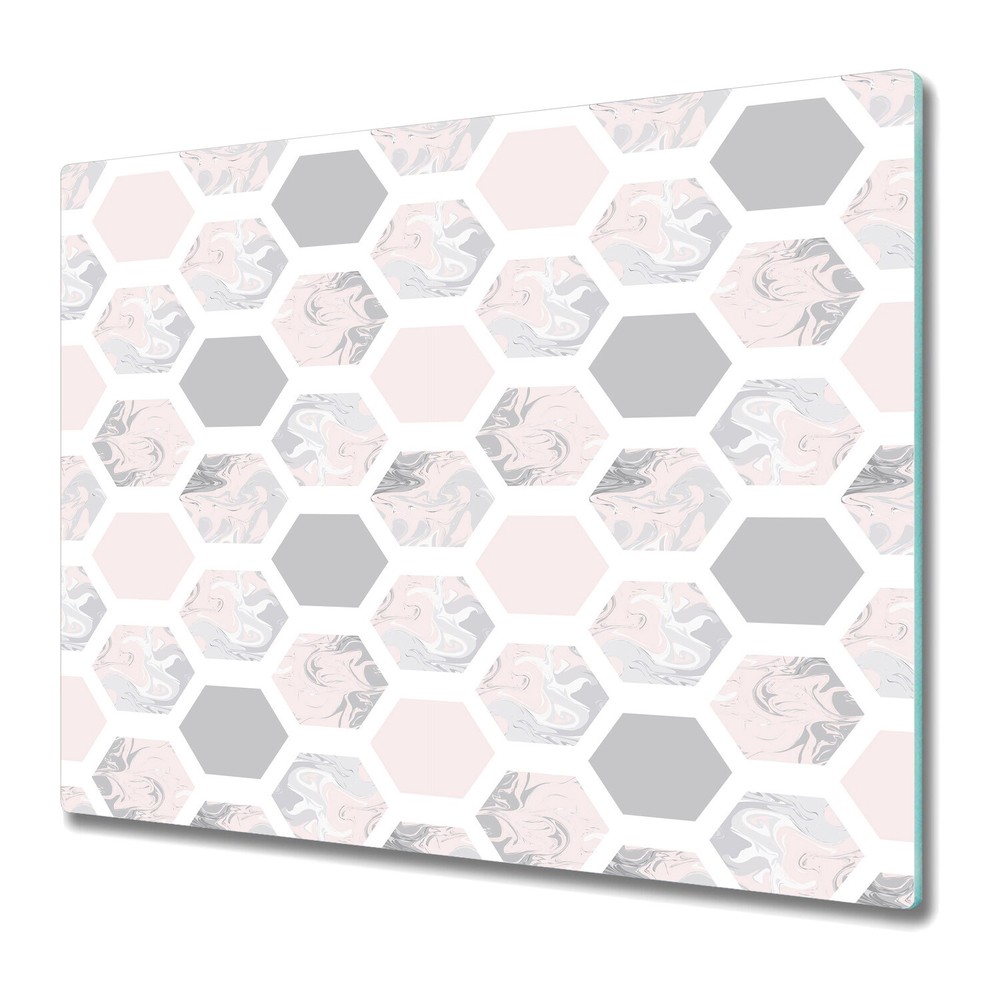 Glass Surface Protector Worktop Saver Geometric Honeycomb Hexagon 60x52