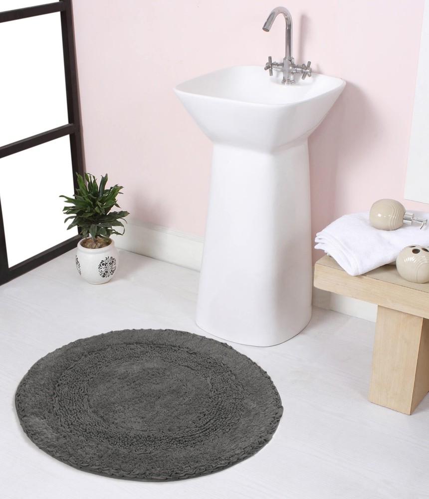 Radiant Collection 100% Cotton Washable Bathroom Rug Set Soft Non-Slip Decor