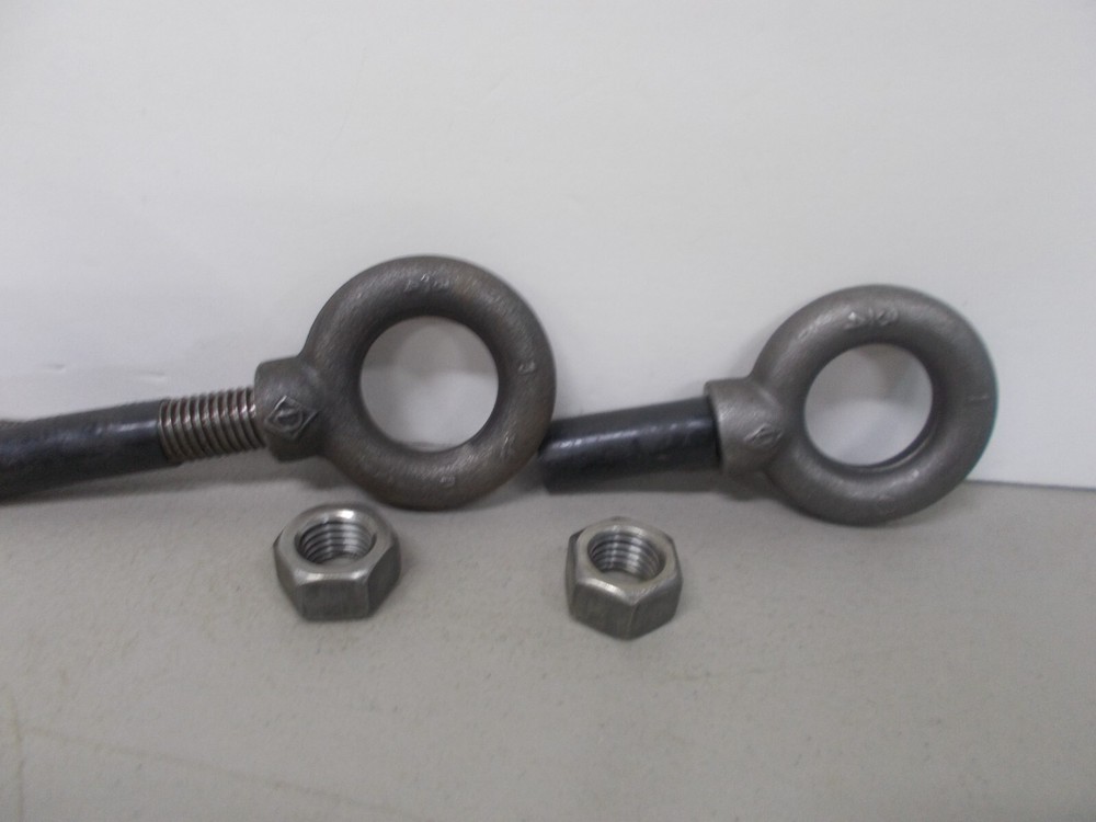 TWO 3/4'' EYE BOLTS WITH SHOULDER AND NUTS ~ 2'' THREADS~ LOT B