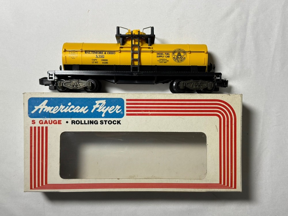 Vintage American Flyer S Gauge B&O Baltimore & Ohio Tank Car 4-9102 Original Box