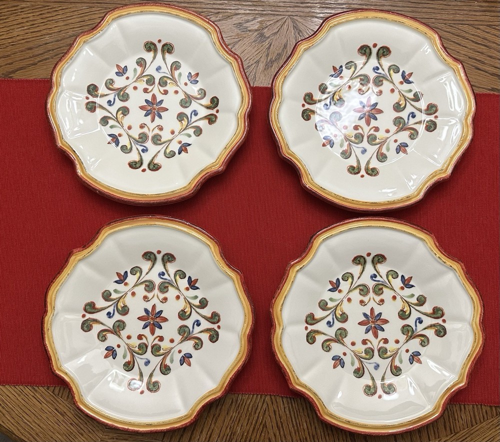 set of  4 SUR LA TABLE / FRANCESCA SALAD / DESSERT PLATES 9