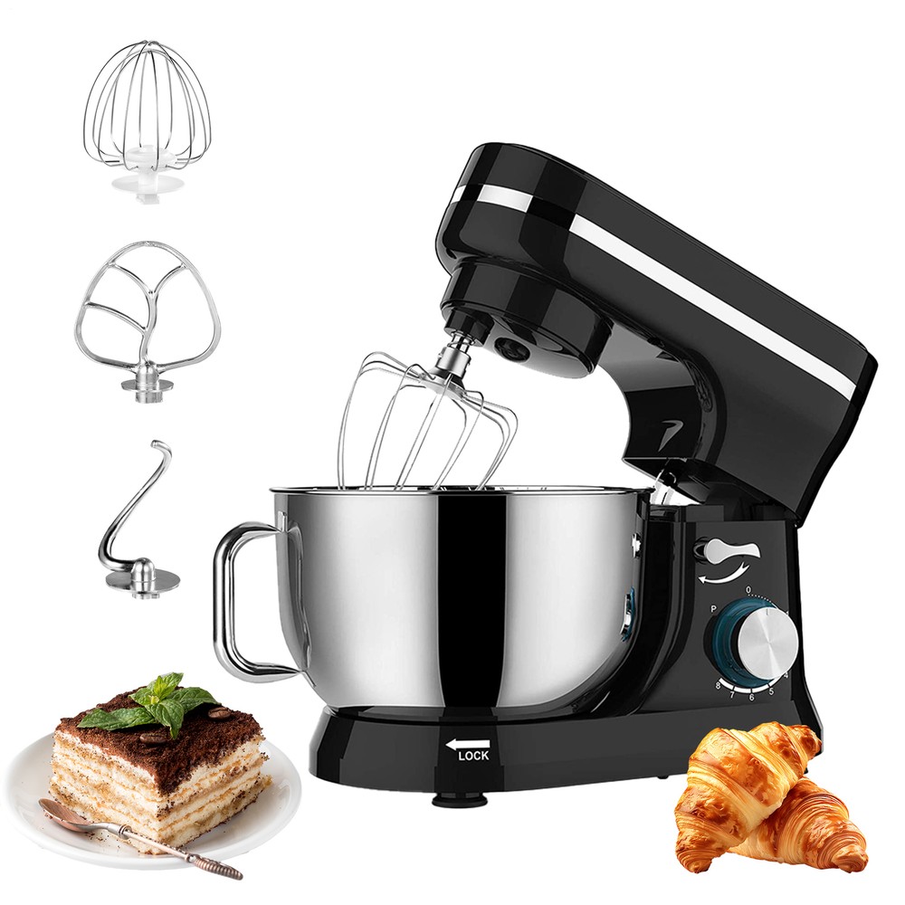 4.5-6Qt Tilt-Head Stand Mixer with 6-8 Speeds Electric Dough Beater Kitchen Appliance