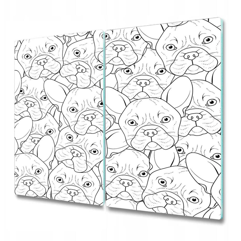 Glass Surface Protector Worktop saver French bulldog Black and white 2x30x52