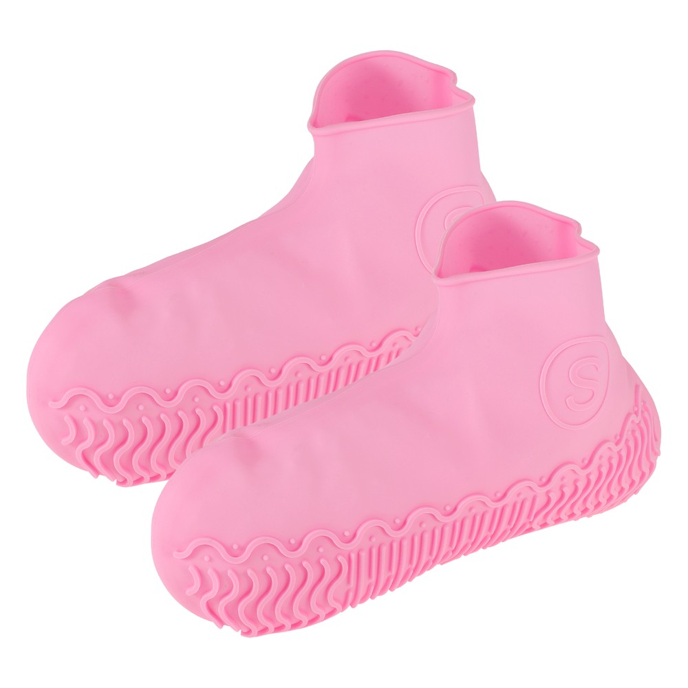 1 Pair Unisex Silicone Shoes Non-slip Covers Light Pink Size S