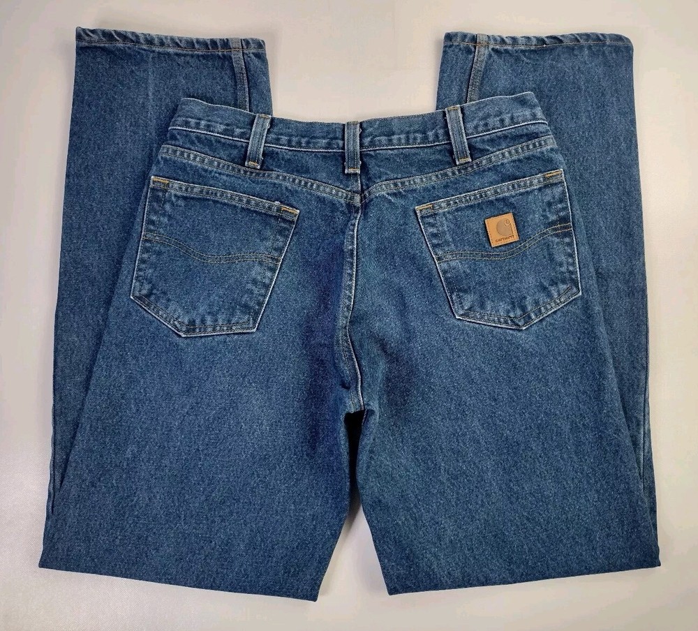 Carhartt Jeans Men’s Sz 34 x 34 Relaxed Fit Straight Leg B460 DVB Denim Workwear