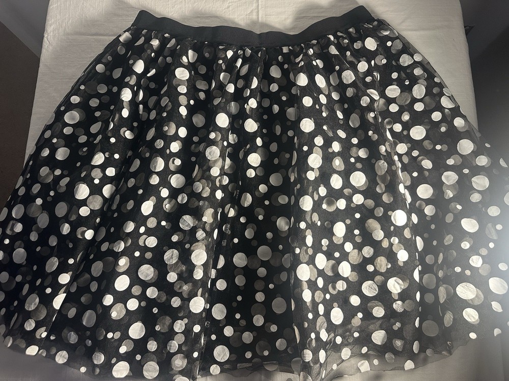 Lane Bryant Women Plus Size 18/20 Black And White Polka Dot Tulle Skirt
