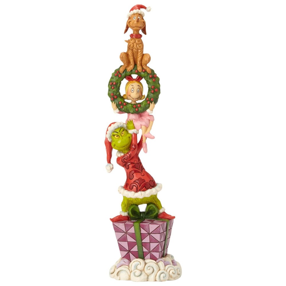 Dr Seuss Grinch Stacked Figurine by Jim Shore 13.39 Inch Multicolor