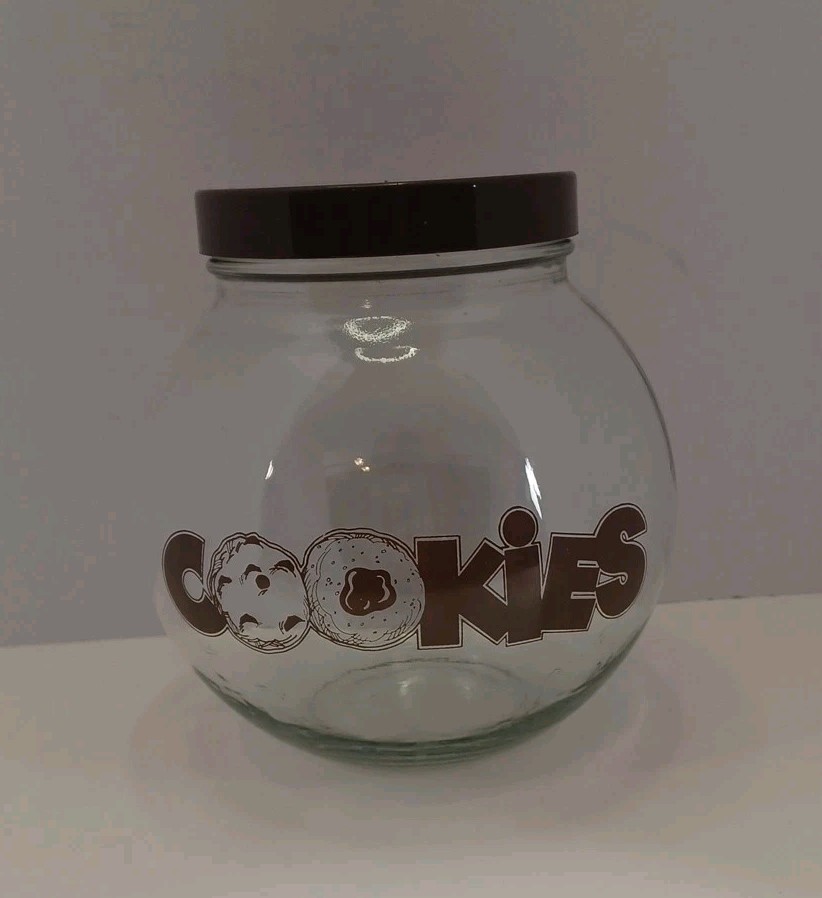 Mid Century Modern Vintage Glass Fish Bowl Cookie Jar