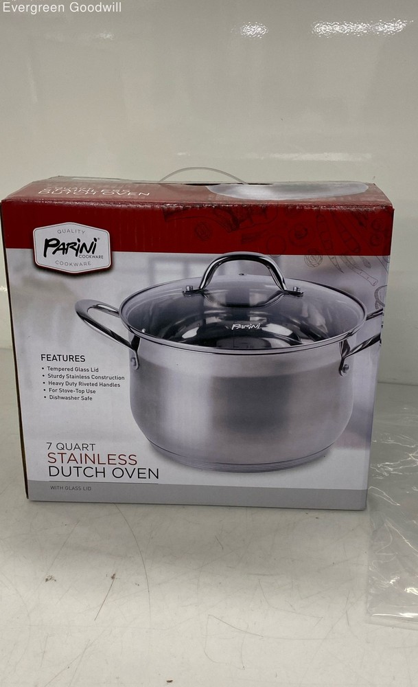 Quality Parini Cookware 7 Quart Stainless Steel Dutch Oven, Sealed in Box