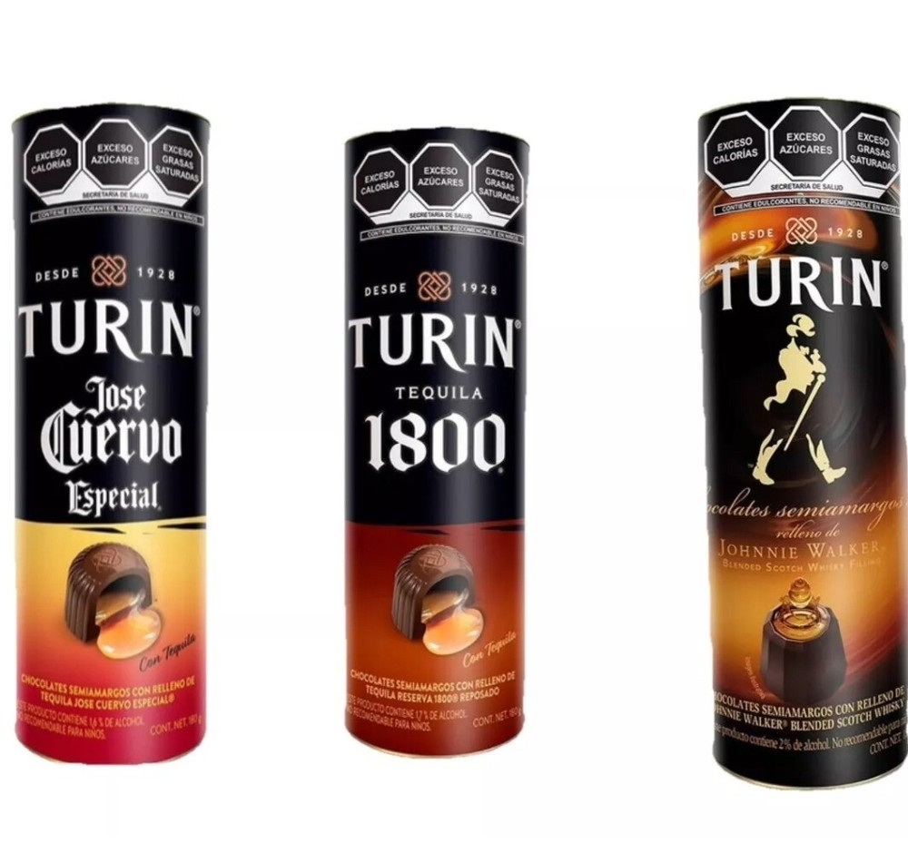 3X TURIN FILLED CHOCOLATES/180G EACH/1800s/JOSE CUERVO/JOHNNIE WALKER/FREE SHIP