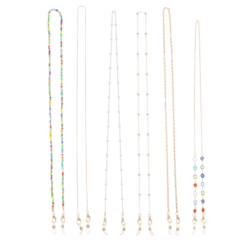 6-Pack Eyeglass Strap Holder Chain for Secure Glasses Retention