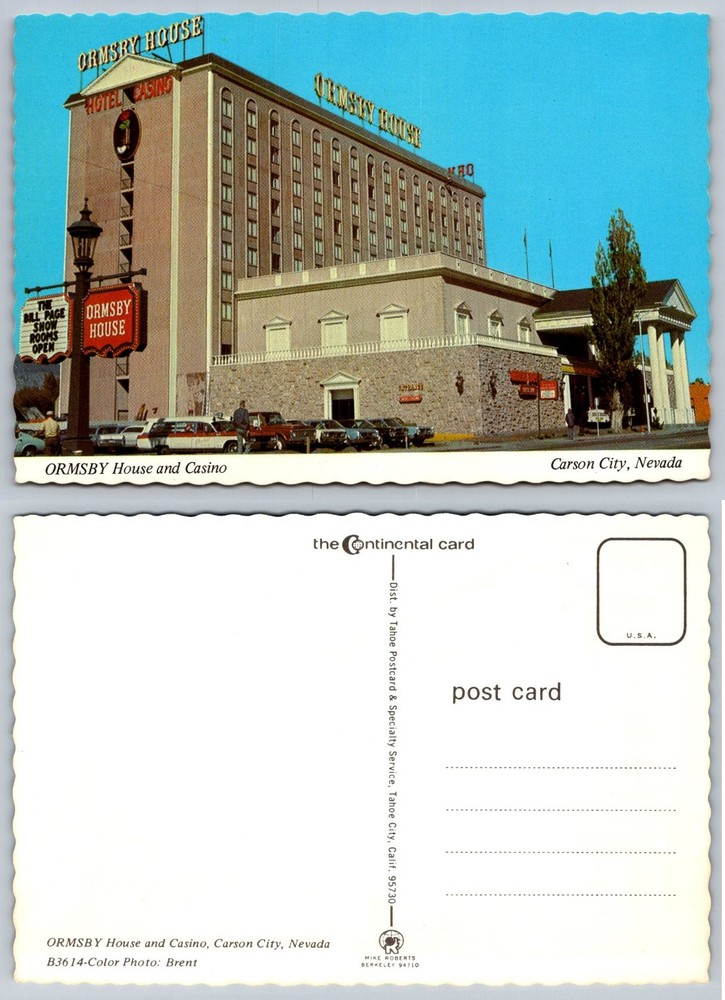 Ormsby House Hotel Casino Carson City Nevada Vintage Chrome Postcard