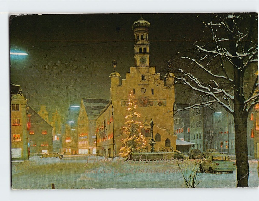 Postcard Holiday Greeting Card with Quote and Snow Scenery Kempten Germany