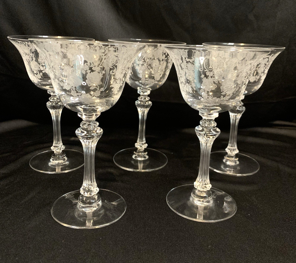 5 Tiffin Glass Cherokee Rose 5 3/8