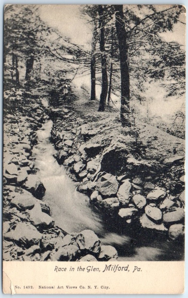 Postcard - Race in the Glen - Milford, Pennsylvania