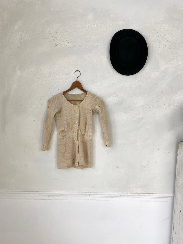 Wool sweater Wall Art textile French workwear work wear France antique vintage
