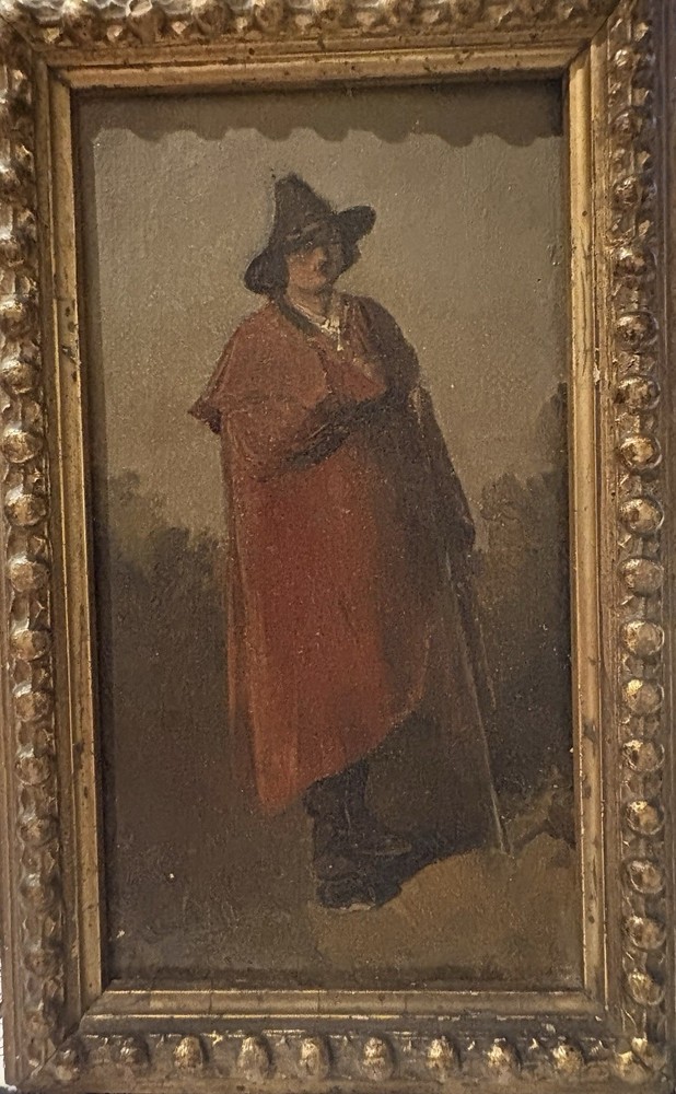 Antique Framed Painting Of a Nobel Man Oil on Canvas 4.5”W x 7.5”H