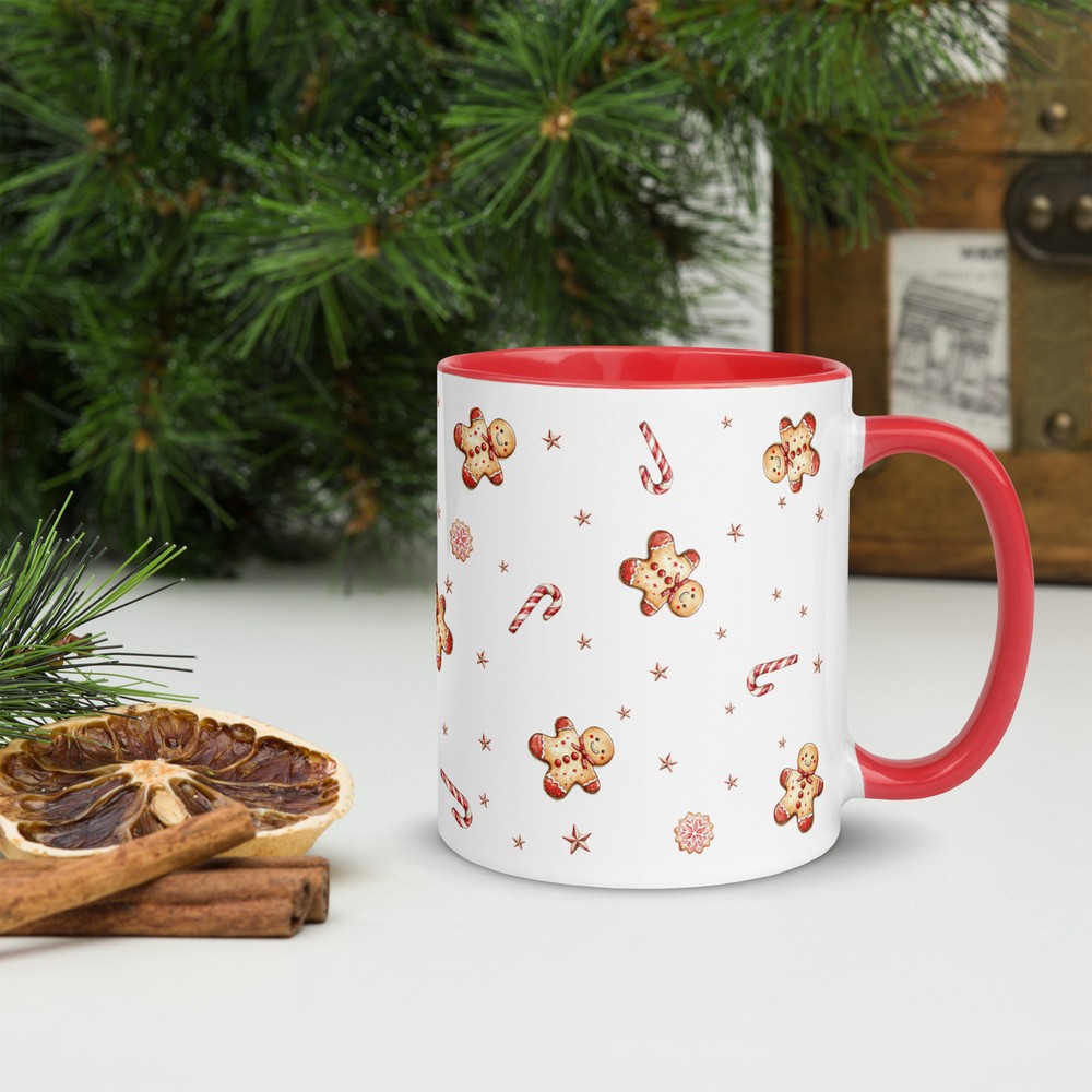 Festive Christmas Gingerbread Candy Cane Hot Cocoa Mug-image