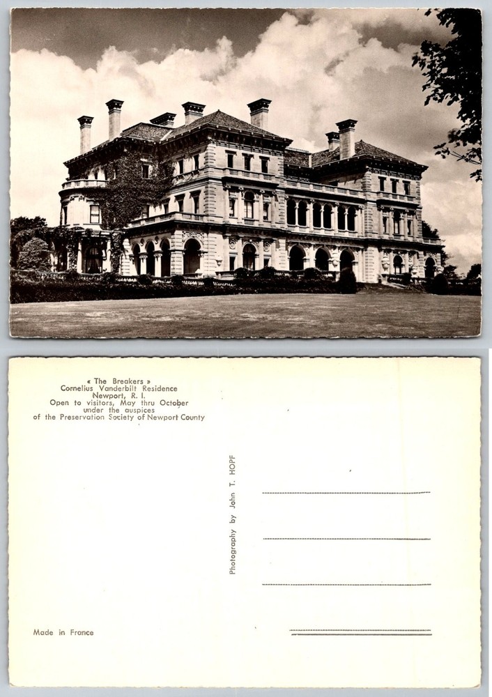 The Breakers Newport RI Cornelius Vanderbilt Mansion RPPC Postcard John Hopf