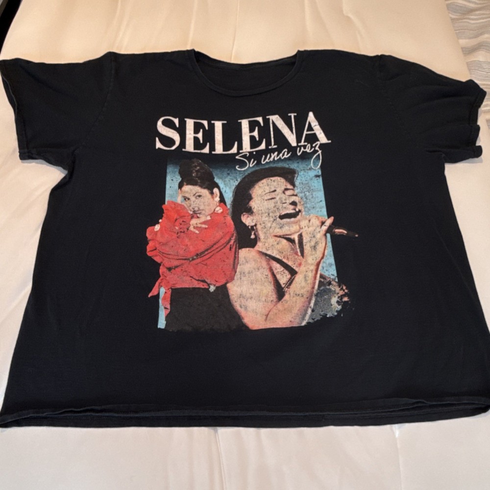 Selena Si Una Vez Shirt Size Large T Shirt Black Latina Singer Music Concert F1