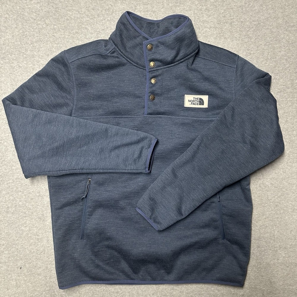 The North Face Pullover Mens Large Sherpa Patrol 1/4 Snap Sweater Blue