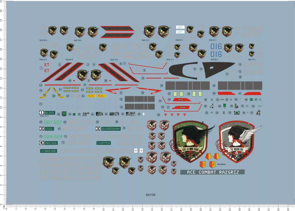 for 1/72 F-14A TOMCAT ACE COMBAT (64109)Water sticker-image