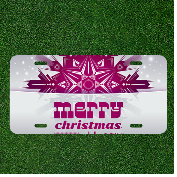 Custom Personalized Car License Plate With Christmas Silver Card Xmas