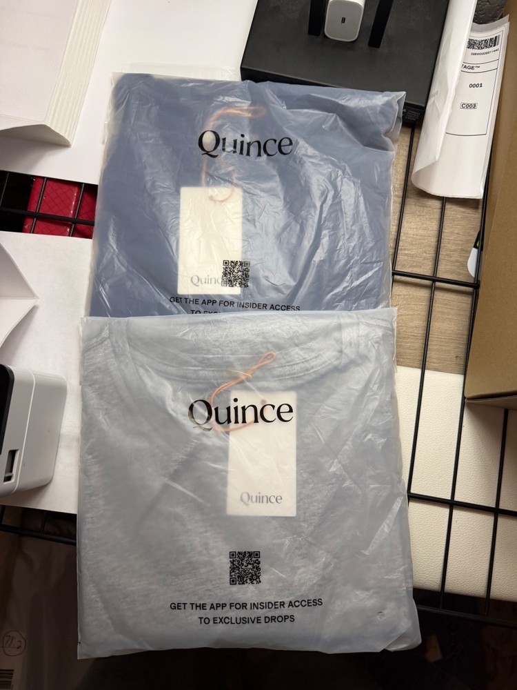 New Quince Top Womens S Cotton Modal Crew  Tee Grey And Navy Blue Color Lot of 2