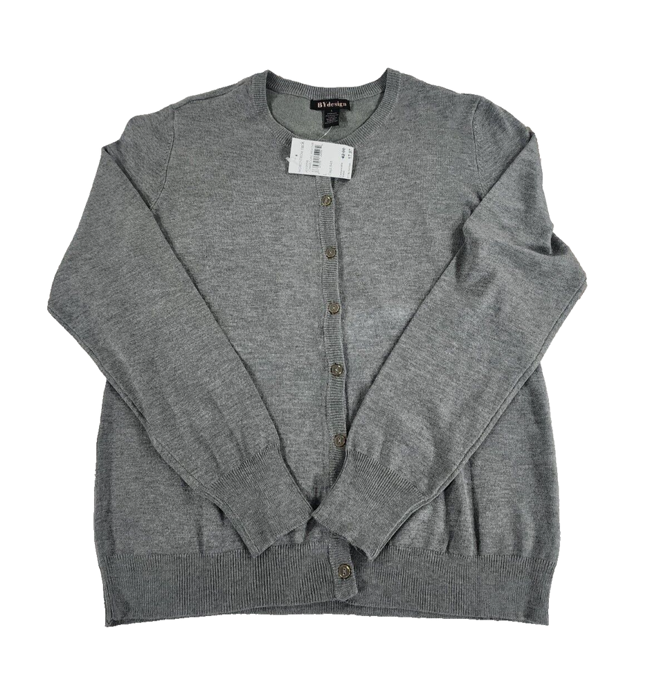BYdesign Nordstrom Rack Charcoal Gray Button Front Cardigan Sweater Size L