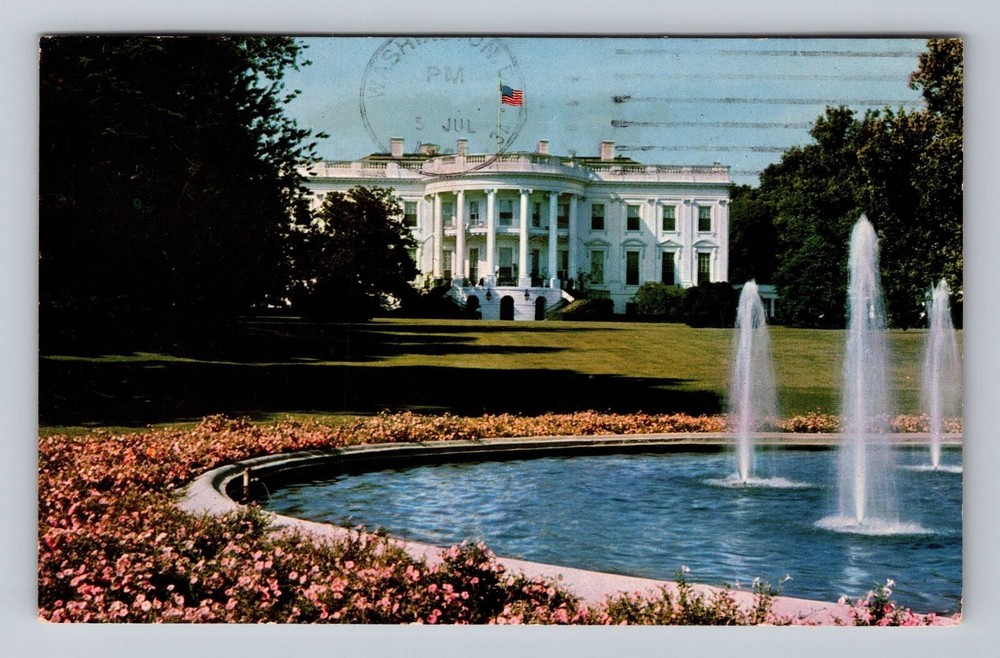 Washington DC The White House South Portico Home of President Vintage Postcard