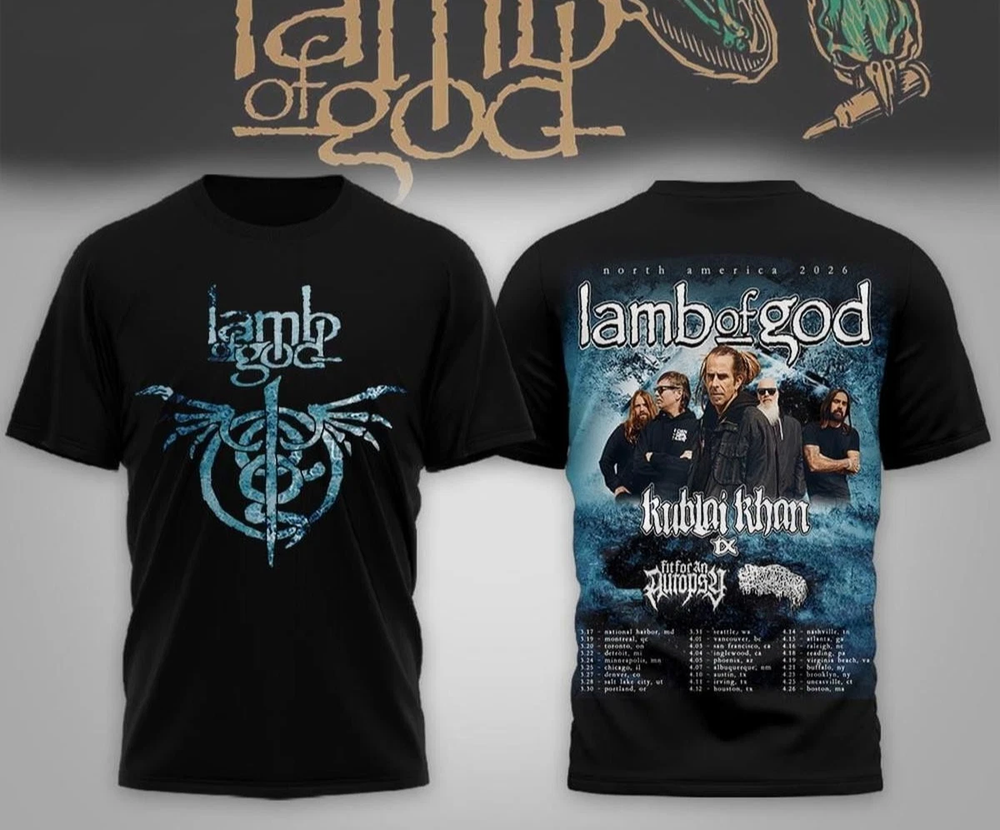 Lamb Of God Tour 2026 With Kublai Khanb All size shirt