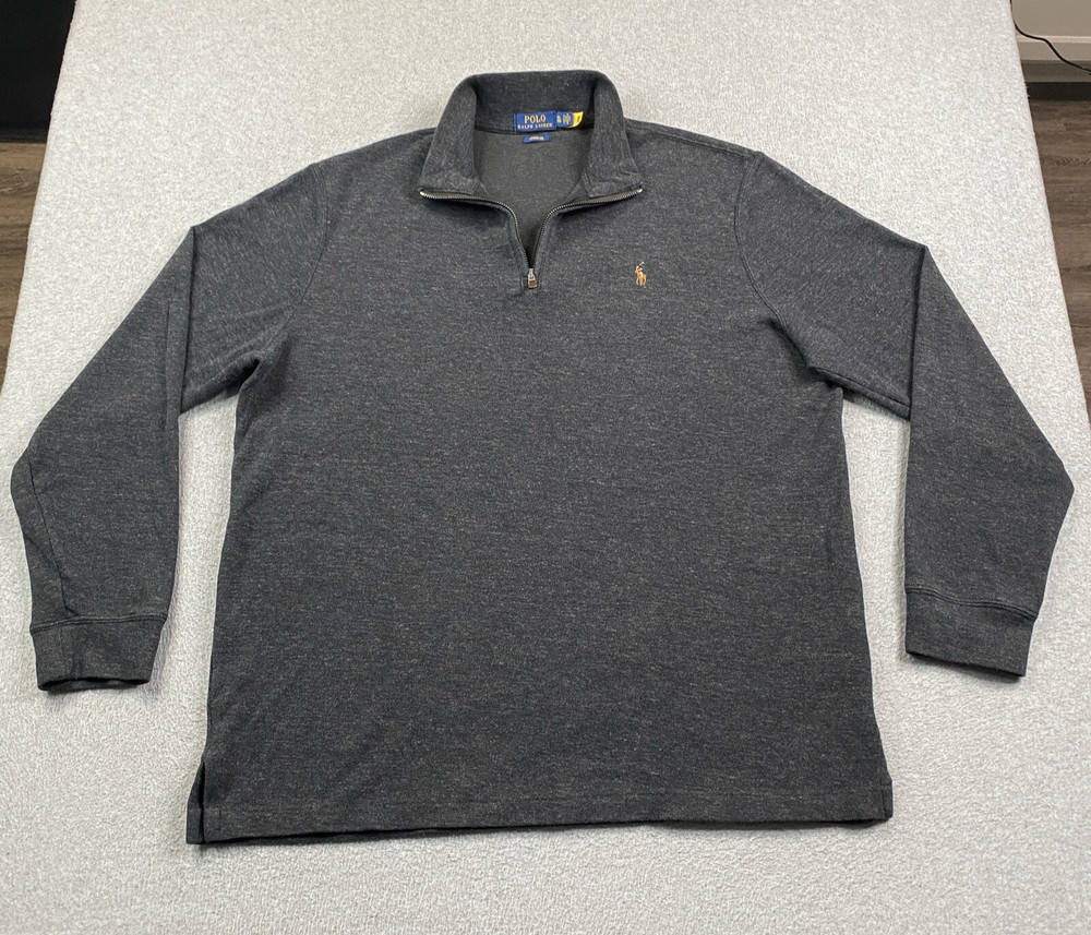 Polo Ralph Lauren Sweater Mens XL Estate Rib Knit 1/4 Zip Pullover Flesh Pony