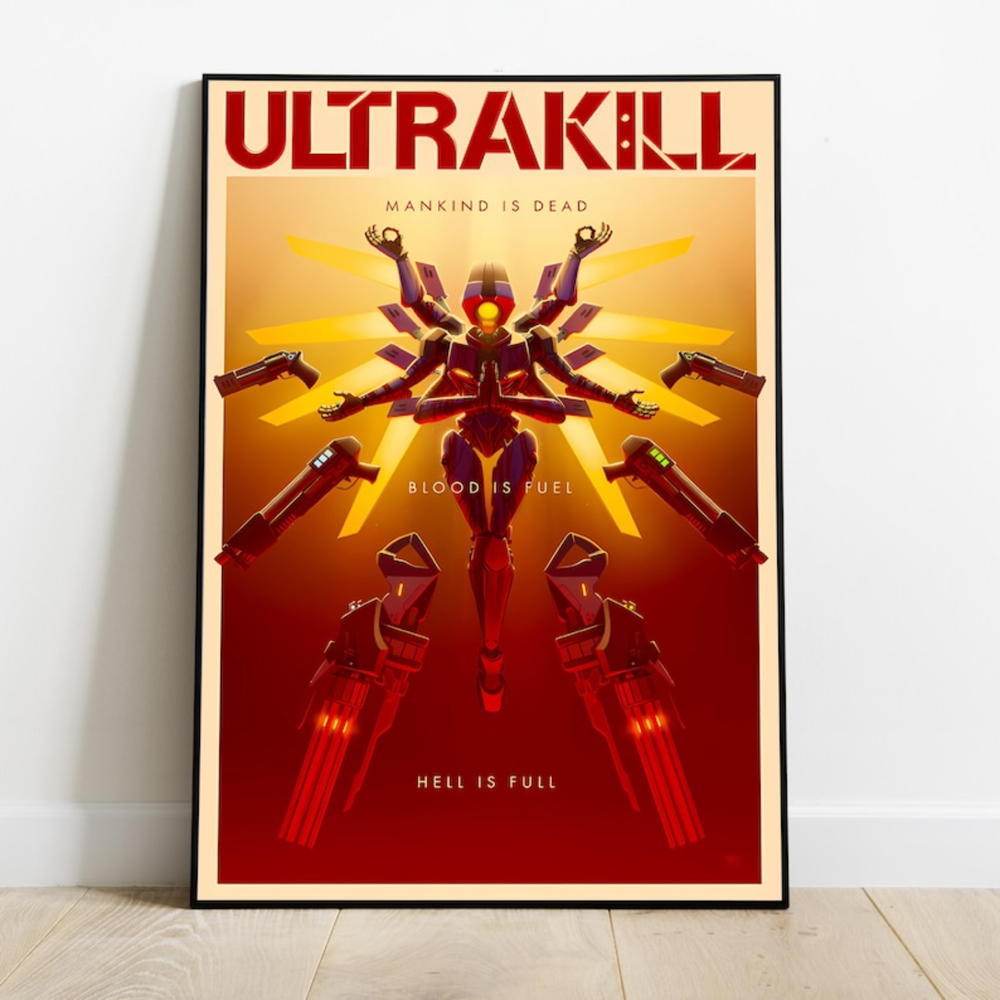 Ultrakill Poster Gaming Wall Art Retro FPS Video Game Print Decor #1